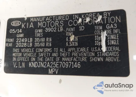 2014 Kia Soul from USA, damaged, VIN KNDJN2A25E7097146